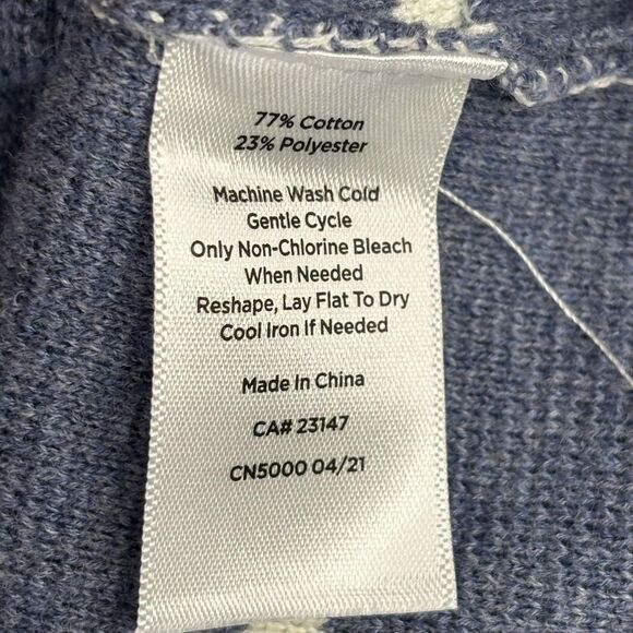 Talbots Blazer Womens Small Petite Blue White Striped Sweater Knit Nautical - Picture 8 of 10